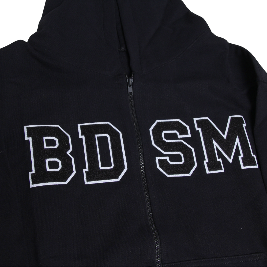 BDSM HOODIE ZIPUP  WHITE/BLACK