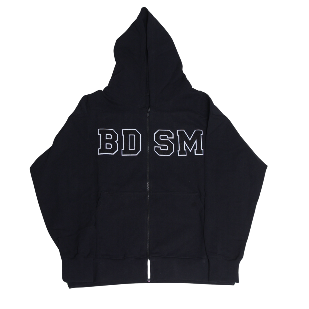 BDSM HOODIE ZIPUP  WHITE/BLACK