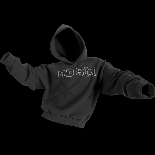 BDSM HOODIE ZIPUP  WHITE/BLACK